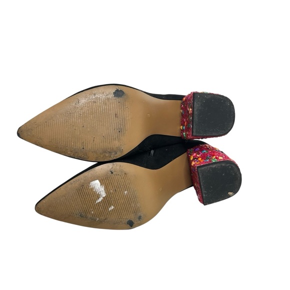 Betsey Johnson Kassie Black Faux Suede Ankle Bootie Rhinestone Block Heel Size 8 - Picture 7 of 8